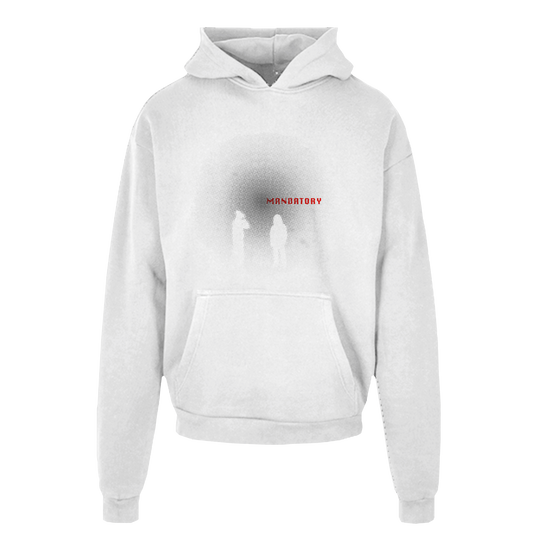 lens shadow _ white heavy hoodie